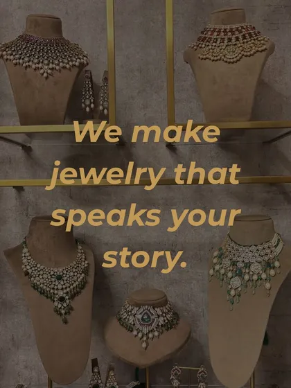We make jewelry that speaks your story. A shot of our beautifully curated collection on display.