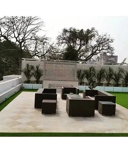 A duplicate image of the spacious terrace lounge, emphasizing the clean design and the potential for rooftop entertaining.