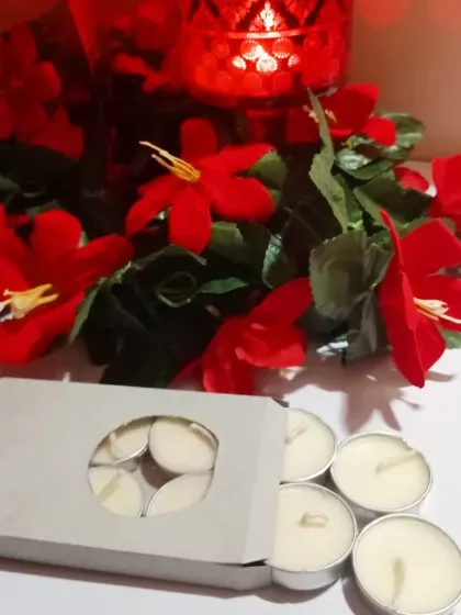 A pack of unscented soy wax tealights ready to be used. They are crafted with the finest materials for the ultimate relaxation experience.