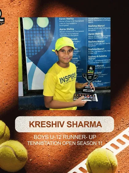 Congratulations to Kreshiv Sharma on emerging as the Runner-Up at the U-12 Boys TenniStation Open Tournament.