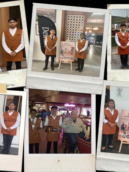 Our brand ambassadors are key to building engagement. Here, our team is seen running a promotional campaign for Dewar's whisky, interacting with customers and driving product trials in various venues.