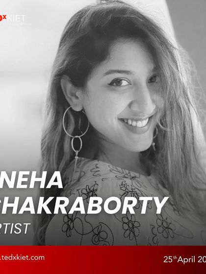 The official speaker announcement for my TEDx talk. Being recognized as a trailblazing artist and the first Indian to showcase AR+NFT paintings in a physical gallery is a huge honor.