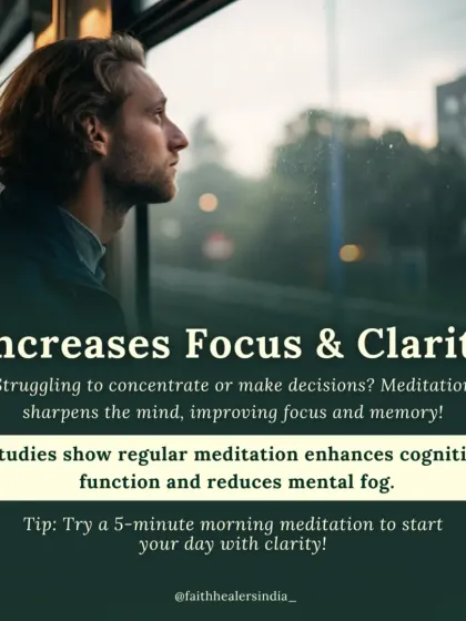 Struggling to concentrate? Meditation sharpens the mind, improves focus, and reduces mental fog. A simple 5-minute morning meditation can start your day with clarity.