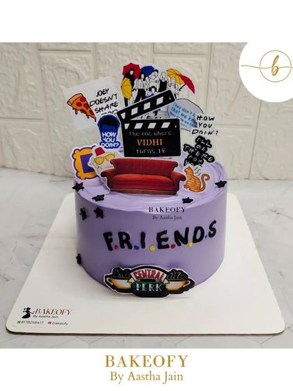 A cake so good, even Joey would share it. This "F.R.I.E.N.D.S" themed cake was a rich truffle flavor, decorated with all the iconic symbols from the show.
