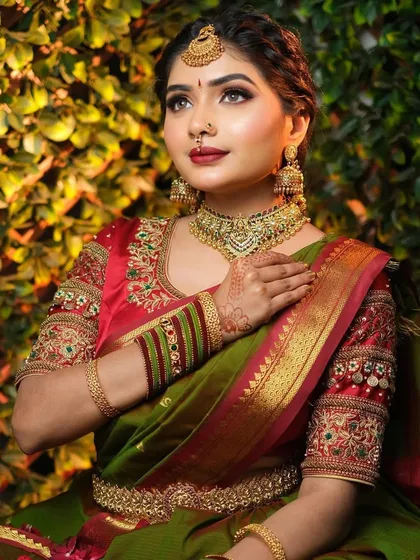 This Can-Can saree look is one of the styles I teach in my bridal masterclass. It creates a beautiful, full skirt effect that is perfect for a grand entrance.