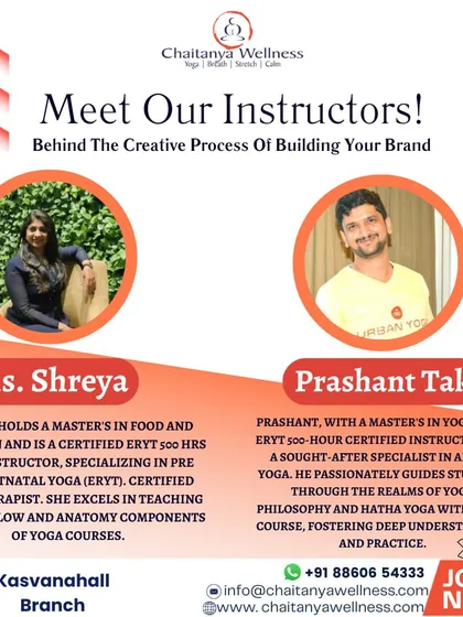 We are Shreya and Prashant Tak, the founders of Chaitanya Wellness. With expertise in Nutrition, Yoga Therapy, and Anatomy, we combine ancient wisdom with modern science to guide you on your journey to hormonal balance and holistic health. We are here to support you every step of the way.