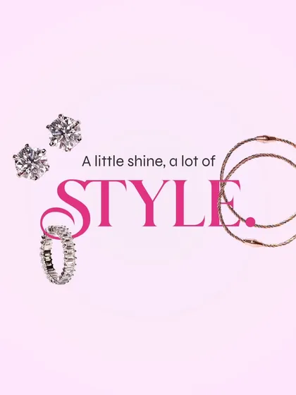 A little shine, a lot of style. A graphic showcasing a mix of our rings, studs, and bracelets.