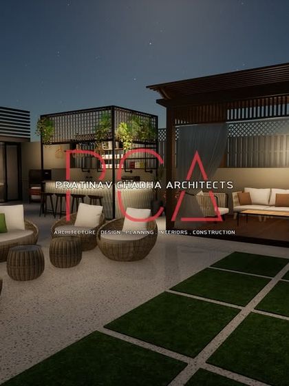 This render shows the gazebo and main seating area together. The design uses a combination of wicker furniture and a fabric-draped gazebo to create a soft, comfortable, and luxurious outdoor living room.