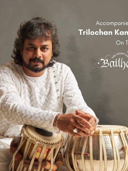 A poster for a Sarod Recital with Debasmita Bhattacharya, highlighting my role as accompanist.