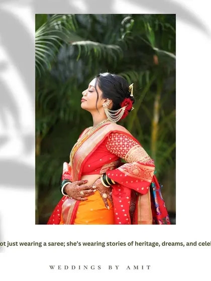 A bride is not just wearing a saree; she's wearing stories. This portrait captures the bride basking in the sun, her traditional attire telling a story of heritage and dreams.