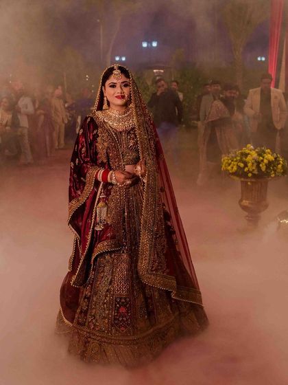 A grand entry for my bride. The smoke effect makes her look like she is walking on clouds.