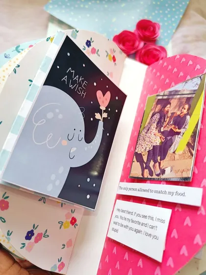 This page has a cute 'Make a Wish' card and a fun photo, showing the interactive elements I add.