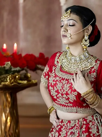 This is the classic North Indian bridal look that every artist needs to master. In my pro course, I teach you how to create this timeless elegance, focusing on flawless skin, defined eyes, and a look that lasts through all the ceremonies.