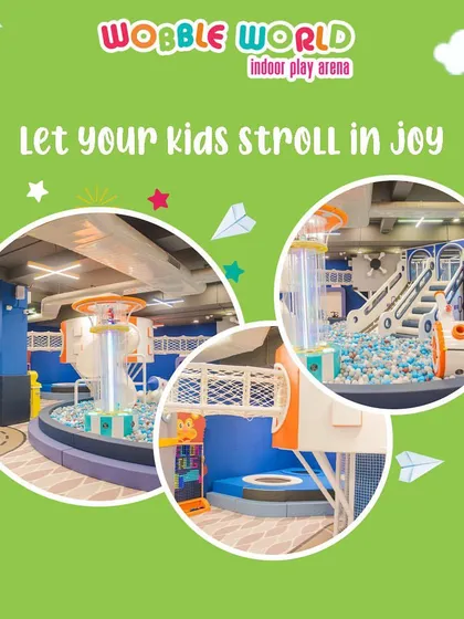 A collage showcasing different angles of our play structures. From the trampoline bridge to the ball pit, every corner is designed for joy.