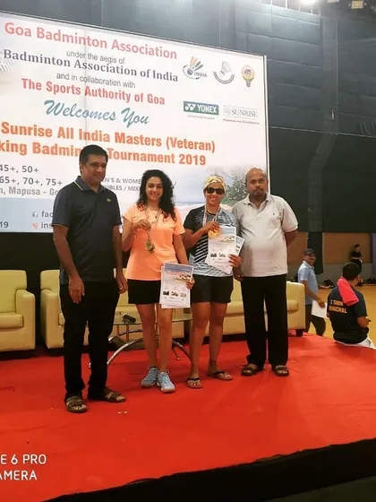 We are proud to showcase our student, Mansi Goel, on the podium after winning bronze medals at the Yonex Sunrise All India Masters (Veteran) Ranking Badminton Tournament in Goa.