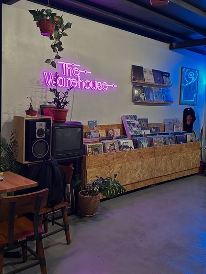 A cool, neon-lit record store and cafe space in Riyadh. Part of my international work involves exploring the local scene and connecting with grassroots cultural hubs.