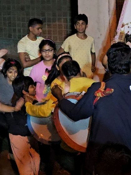 The whole group joins in for a celebration, with drums and dancing. These moments of shared joy are just as important as our training.