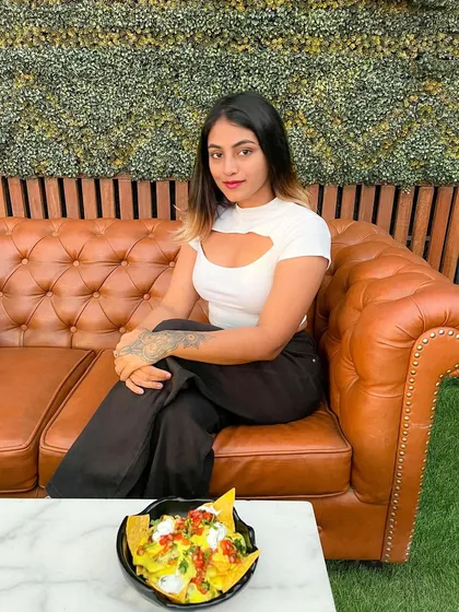 Ready for some nachos. This casual outfit is perfect for a relaxed meal with friends.