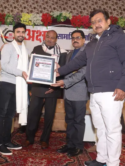 Receiving the official certificate for the Khel Ratan Award, a recognition of my dedication to the sport.