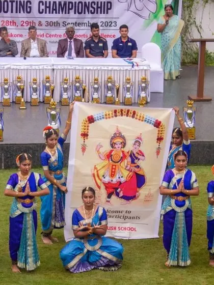 A closer look at the traditional welcome performance during the CISCE National Shooting Championship, reflecting the grand scale of the events I host.