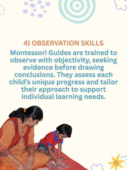 My role as a Montessori Guide is to observe and support. By carefully watching each child, I can understand their unique needs and introduce the right challenge at the right time, fostering growth without pressure.