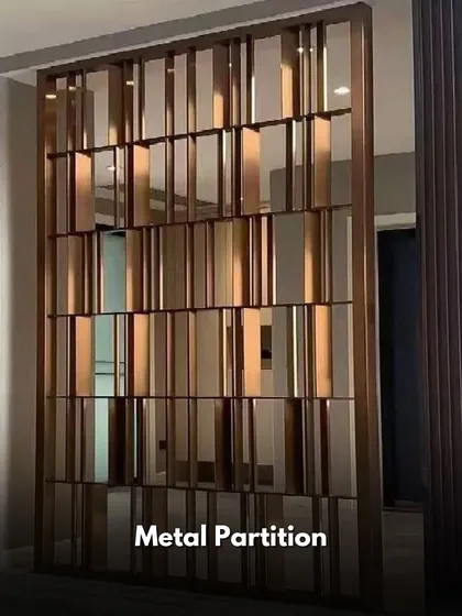 Partition Idea: Metal Partition. A custom metal partition can act as a sculptural piece of art while defining different zones in an open-plan layout.