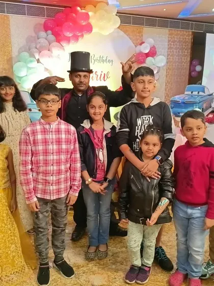 Another great group of kids after a show. I perform for children of all ages, tailoring the magic to be fun and engaging for everyone.