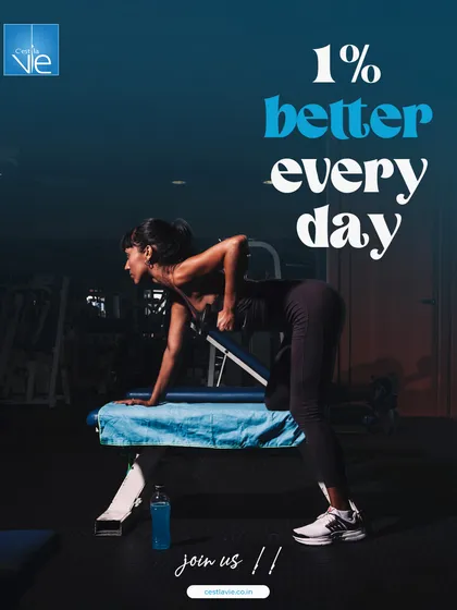 We believe in getting 1% better every day. This member executes a perfect single-arm dumbbell row on a bench, a fundamental exercise for building a strong back and improving posture.