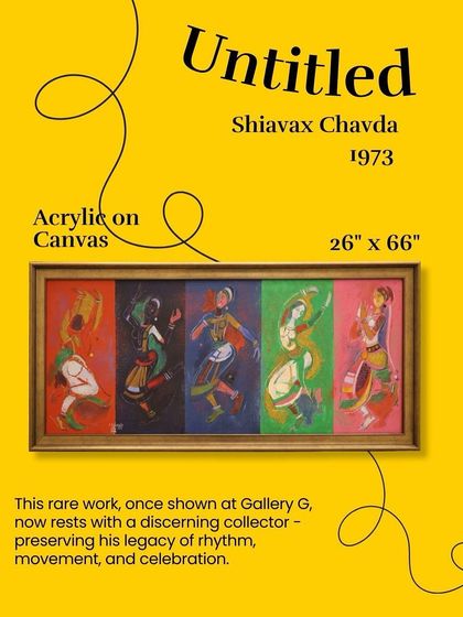 This rare 1973 acrylic on canvas by Shiavax Chavda, once shown at our gallery, now rests with a discerning collector, preserving his legacy of rhythm and movement.