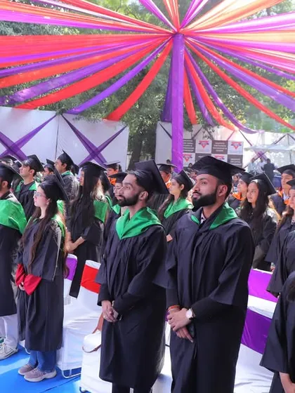 Our graduating students stand together during the convocation ceremony. Dressed in their academic gowns, they represent the successful culmination of their studies and the bright future that awaits them.