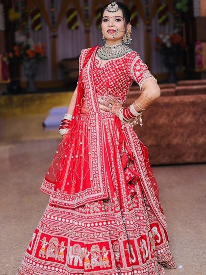 A full-length shot of the bride, exuding confidence and grace.