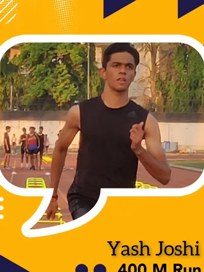 Celebrating Yash Joshi's gold medal in the 400m run at the Mumbai Suburban District Senior Athletics Championship.