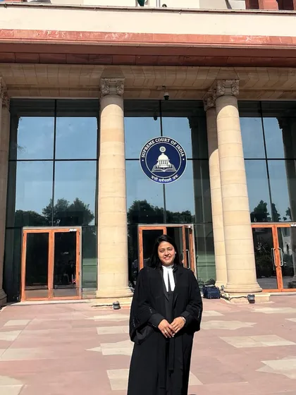 Standing before the Supreme Court of India, the highest temple of justice in our country. It's a constant reminder of the responsibility I carry to uphold the law and fight for what is right.