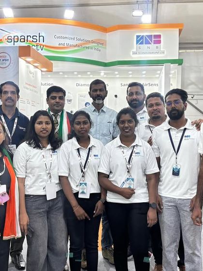 Our team, along with our partners from SNB Group, at the AutoSec 2025 expo in Kerala. These collaborations are key to our pan-India presence and support network.