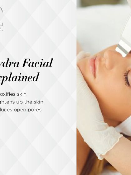 This graphic explains how a HydraFacial detoxifies, brightens, and reduces open pores, all part of my commitment to professional care with high-quality equipment.