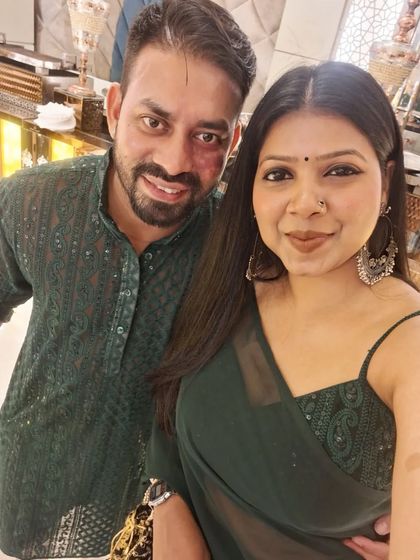 A happy selfie after wrapping up a sangeet project. We love capturing these moments with our clients.