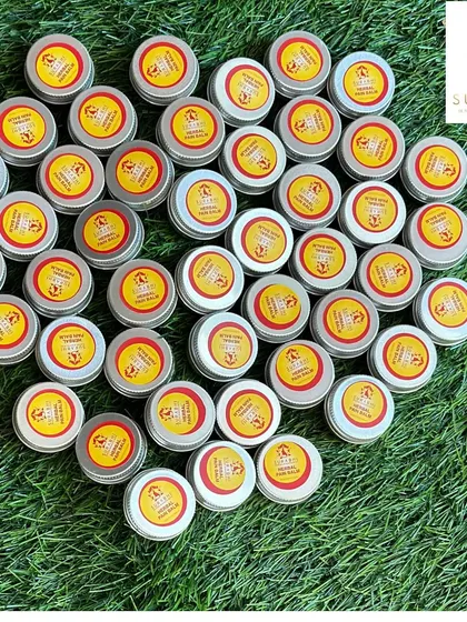 These tins of my Herbal Pain Balm were prepared as unique return gifts for an award function. This is a great example of how to use my products for memorable corporate branding.