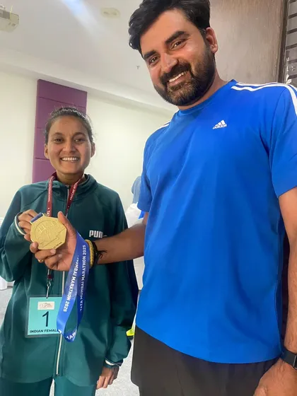 So proud of my student Nirma for winning the gold medal in the Tata Full Marathon. A truly inspiring achievement.