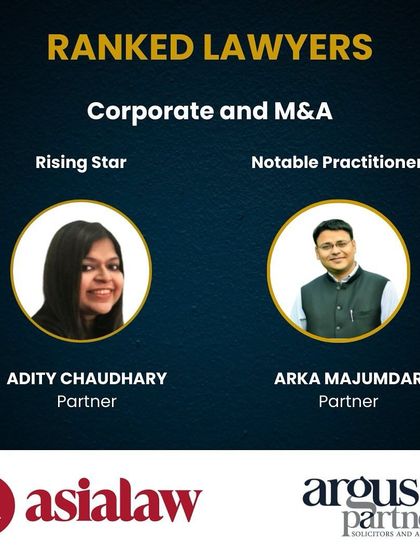 Our partners have been recognized as 'Rising Star' and 'Notable Practitioner' for Corporate and M&A in the asialaw Rankings 2024-2025.