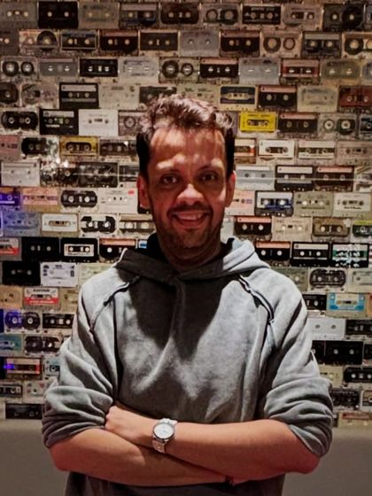 Posing in front of a cool wall of cassette tapes at the Moxy Hotel. It's a great reminder of how music formats have changed, but the love for good tunes is timeless.