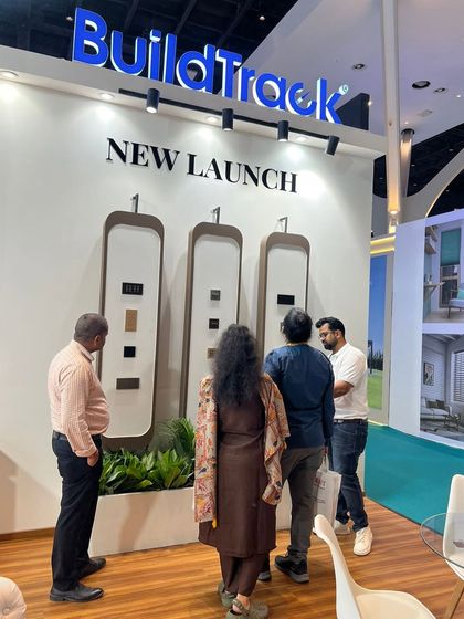 Visitors getting a close-up look at our new Tactile Series at the Smart Home Expo. The hands-on experience was a highlight for many attendees.