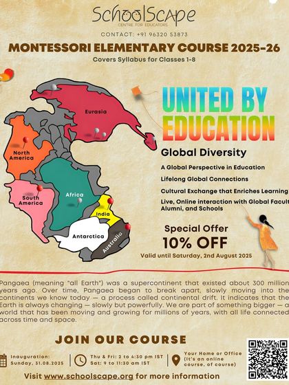 Our online Elementary Course offers a global perspective, connecting you with an international network of educators and providing practical strategies for holistic child development.