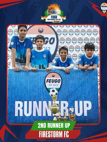 The 'Firestorm FC' team, who secured the 2nd Runner-Up position in the U-15 category.