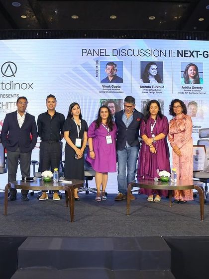 A group photo of all the talented panelists from the 'Next-Gen' design debate.