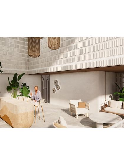 The terrace is designed as an extension of the indoor living space, with a seamless flow and a focus on comfort and style.