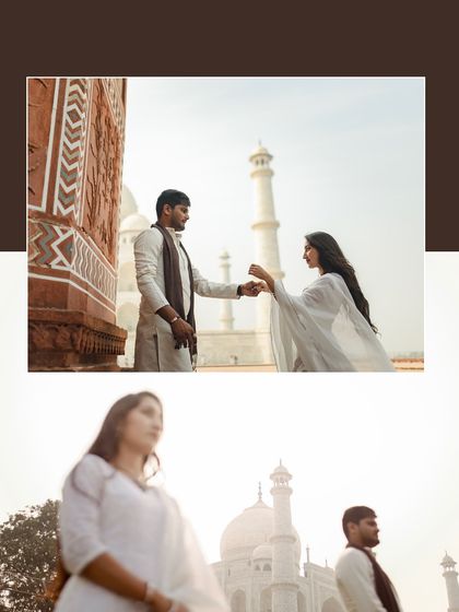 A collection of moments showing the couple's gentle interactions. From a soft dance to quiet glances, we captured their fairytale against the timeless beauty of Agra's architecture.
