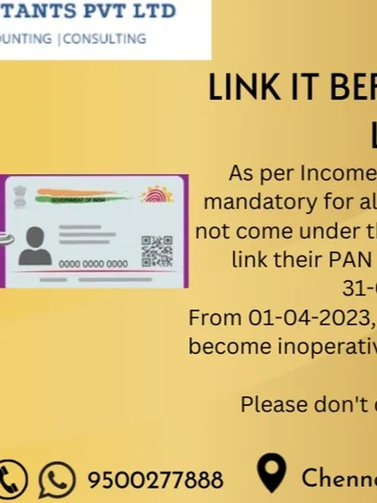 It is mandatory for all PAN holders to link their card with Aadhaar before the deadline. From April 1, 2023, unlinked PAN cards will become inoperative.