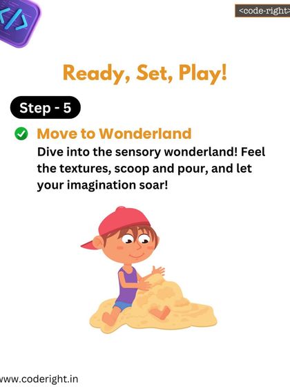 Step 5: Ready, set, play! The children dive into the sensory bin, feeling the textures and letting their imaginations soar. This free play is essential for creativity and problem-solving.
