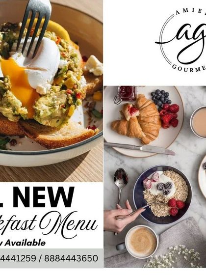 I'm excited to share my all-new breakfast menu. It's packed with delicious options to power up your morning, from healthy avocado toast to indulgent waffles and classic croissants.