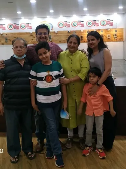 A multi-generational family celebrating a birthday with us. It’s a great activity that brings everyone together, from kids to grandparents.